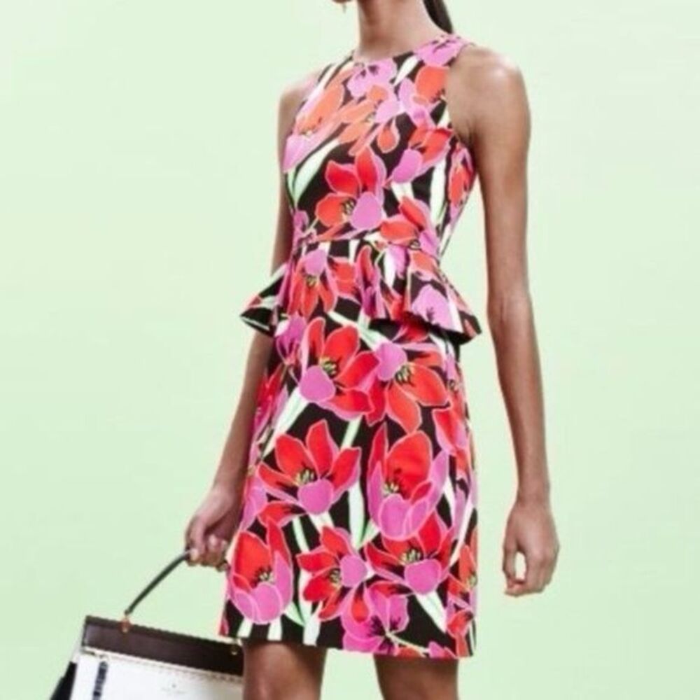 Kate Spade Rio de Janeiro Sleeveless Floral Peplum Sheath Dress Women’s size 10